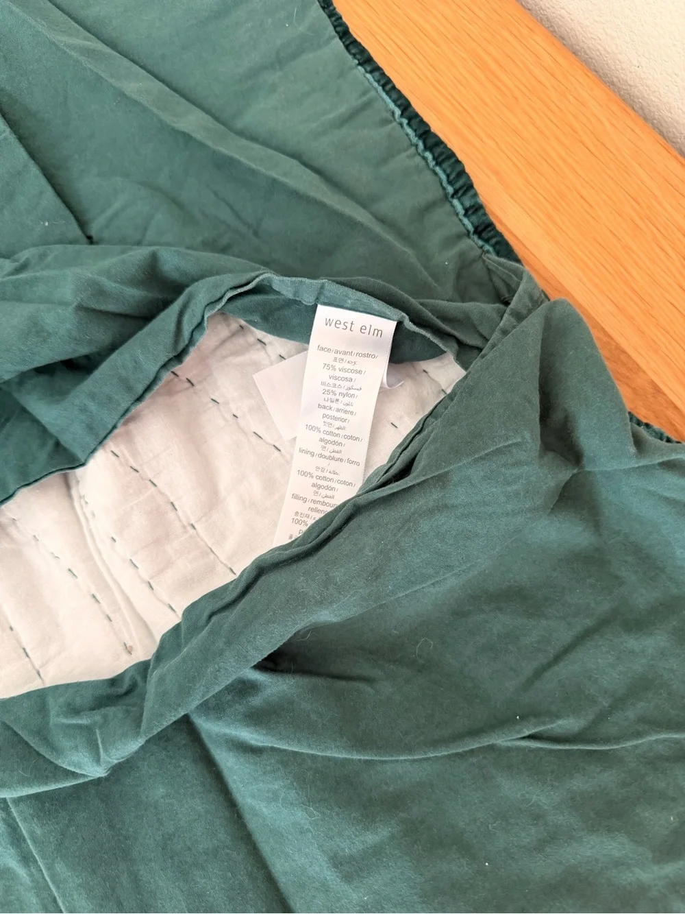 Teal Velvet Crinkle shams Set